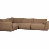 Woood Baggy hoekbank links geweven chenille bruin