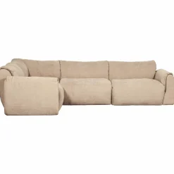 Woood Baggy hoekbank links geweven chenille zand