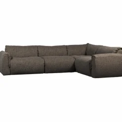 Woood Baggy hoekbank rechts geweven stof warmgrijs melange