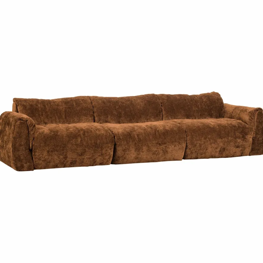 Woood Baggy 3-zits bank 3d chenille middenbruin