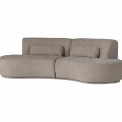 Woood Batavier half ronde bank 4-zits velvet melange zand