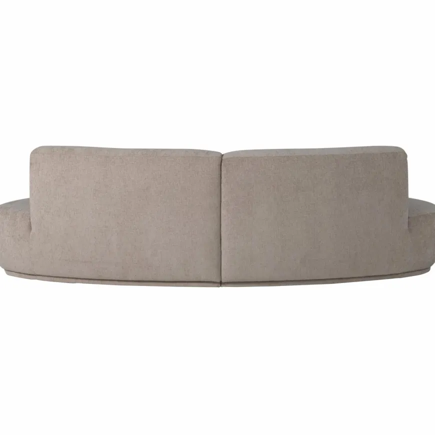 Woood Batavier half ronde bank 4-zits velvet melange zand