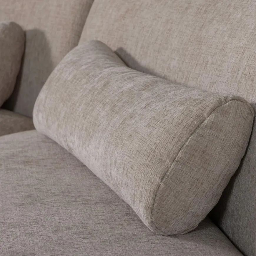 Woood Batavier half ronde bank 4-zits velvet melange zand