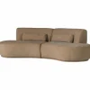 Woood Batavier half ronde bank 4-zits velvet melange lichtbruin