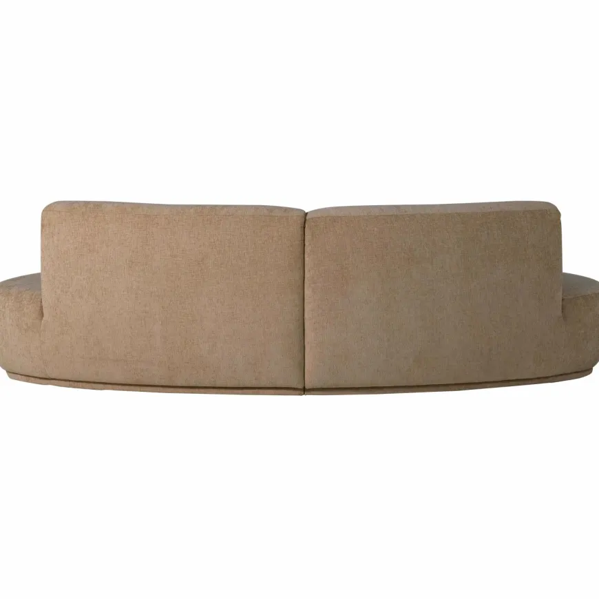 Woood Batavier half ronde bank 4-zits velvet melange lichtbruin