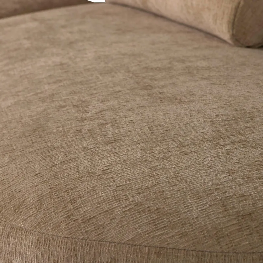 Woood Batavier half ronde bank 4-zits velvet melange lichtbruin