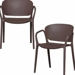 Woood Bent tuinstoel kunststof paars/bruin