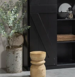 Woood Bikkel Kruk Hout Naturel 40xØ28cm