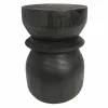 Woood Bikkel Kruk Hout Zwart 40xØ28cm
