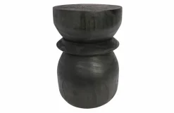 Woood Bikkel Kruk Hout Zwart 40xØ28cm