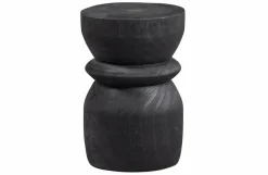 Woood Bikkel Kruk Hout Zwart 40xØ28cm