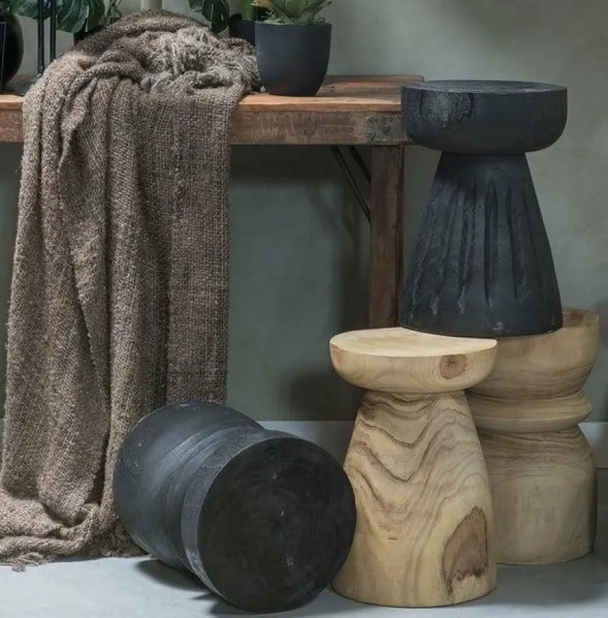 Woood Bink Kruk Hout Naturel 40xØ28cm