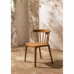 Woood Bliss tuinstoel met spijlen wood fiber caramel melange