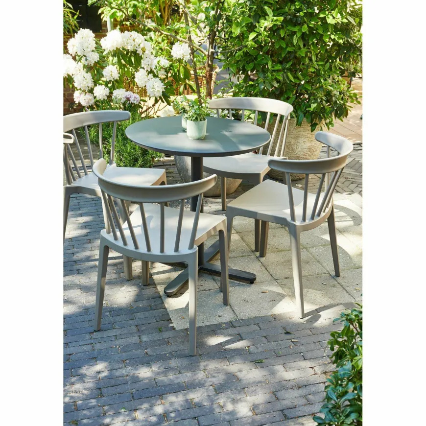 Woood Bliss tuinstoel met spijlen kunststof taupe