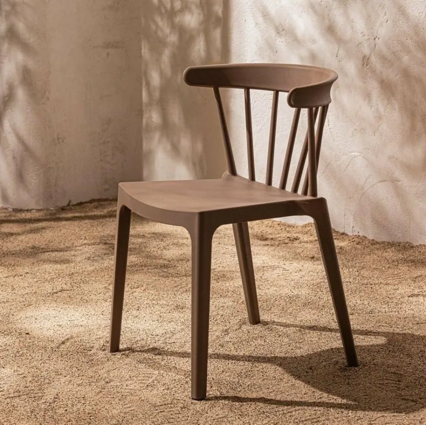 Woood Bliss tuinstoel met spijlen coffee fiber bruin melange