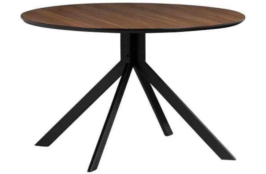 Woood Bruno Eettafel Rond Mdf Walnoot Ø120cm