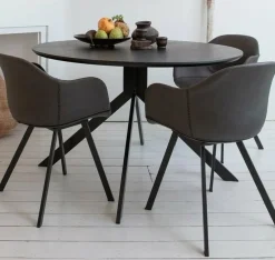 Woood Bruno Eettafel Rond Mdf Zwart Ø120cm