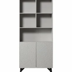 Woood Carved organic 2-deurs opbergkast mist