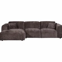 Woood CLOUD chaise longue links geweven chenille warm bruin