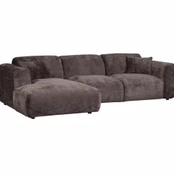 Woood CLOUD chaise longue links geweven chenille warm bruin