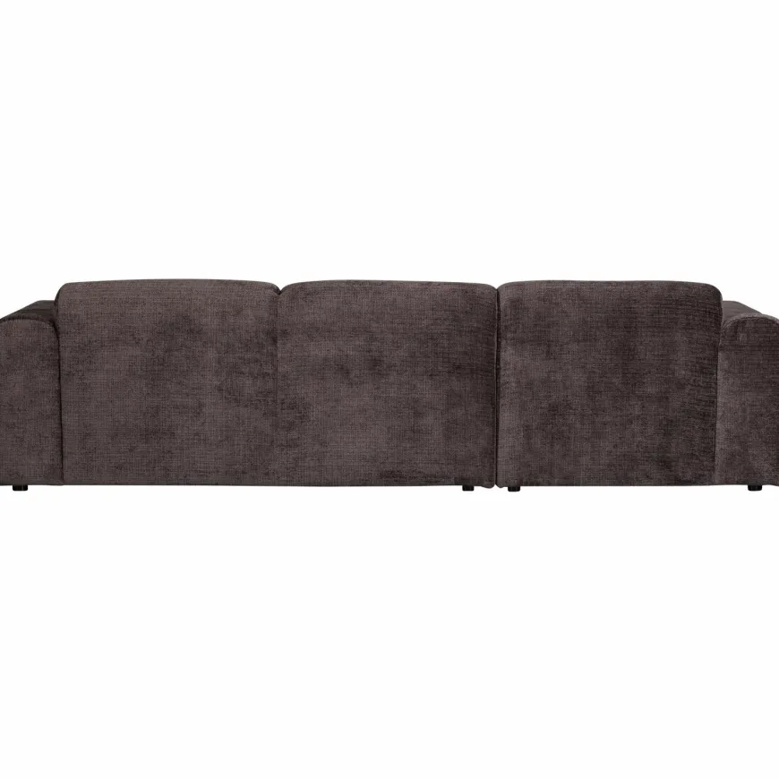 Woood CLOUD chaise longue links geweven chenille warm bruin