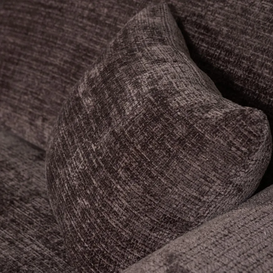 Woood CLOUD chaise longue links geweven chenille warm bruin