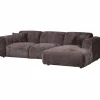 Woood CLOUD chaise longue rechts geweven chenille warm bruin
