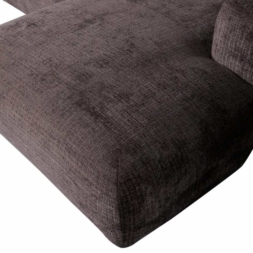 Woood CLOUD chaise longue rechts geweven chenille warm bruin
