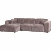 Woood CLOUD chaise longue links geweven chenille taupe