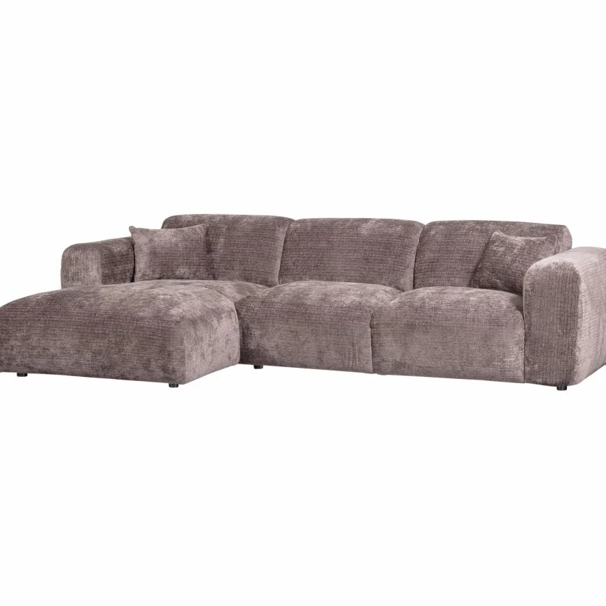 Woood CLOUD chaise longue links geweven chenille taupe