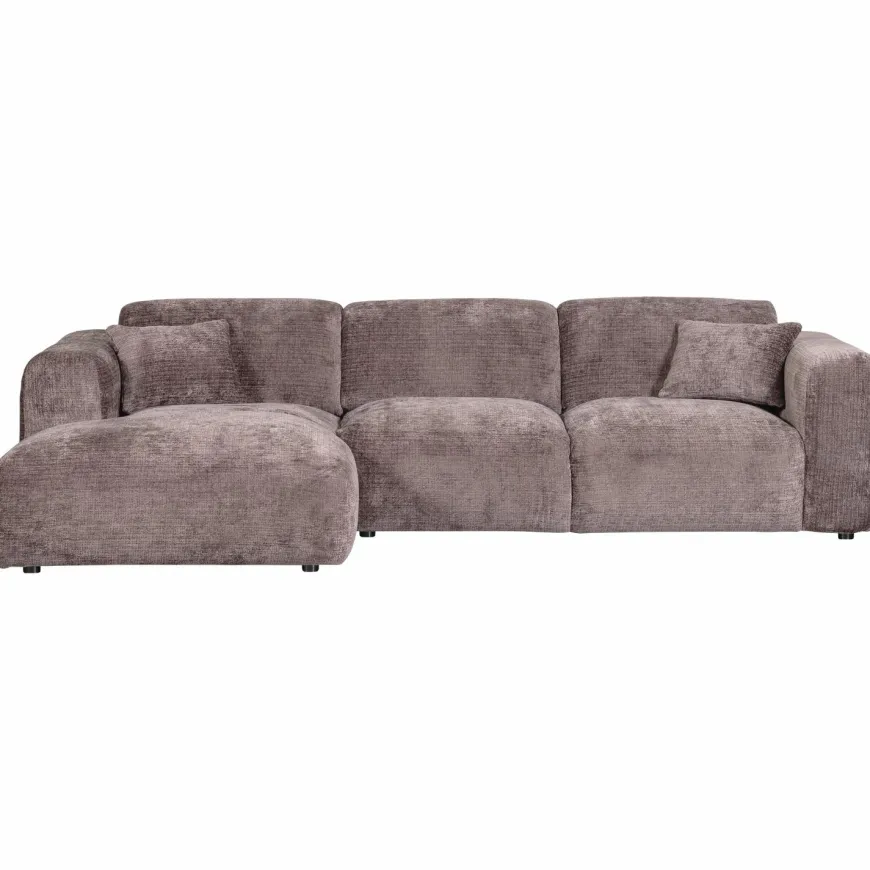 Woood CLOUD chaise longue links geweven chenille taupe
