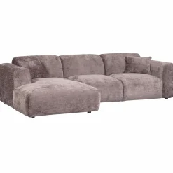Woood CLOUD chaise longue links geweven chenille taupe