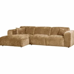 Woood CLOUD chaise longue links geweven chenille honinggeel
