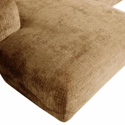 Woood CLOUD chaise longue links geweven chenille honinggeel