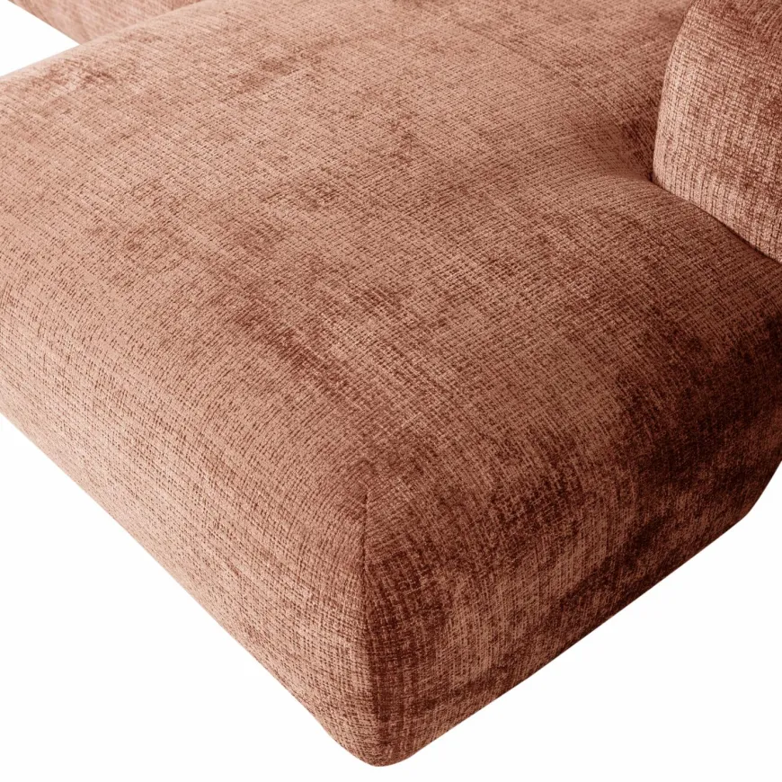 Woood CLOUD chaise longue rechts geweven chenille terra
