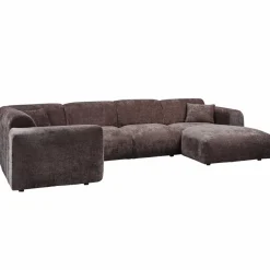Woood CLOUD hoekbank links geweven chenille warm bruin