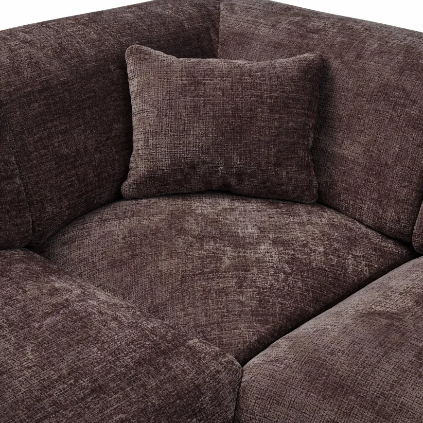 Woood CLOUD hoekbank links geweven chenille warm bruin