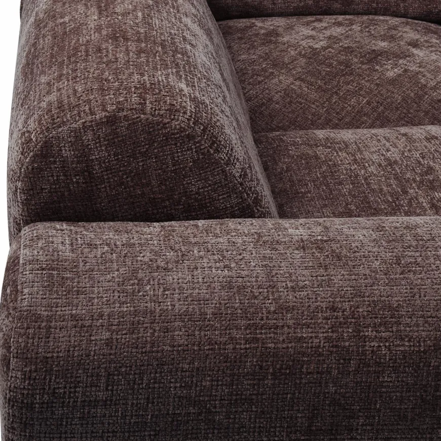 Woood CLOUD hoekbank links geweven chenille warm bruin