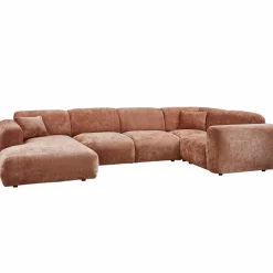 Woood CLOUD hoekbank rechts geweven chenille terra
