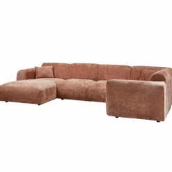 Woood CLOUD hoekbank rechts geweven chenille terra