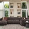 Woood CLOUD hoekbank rechts geweven chenille warm bruin