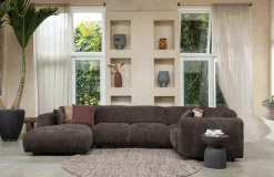 Woood CLOUD hoekbank rechts geweven chenille warm bruin