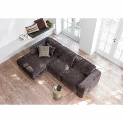 Woood CLOUD hoekbank rechts geweven chenille warm bruin