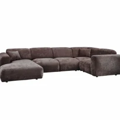 Woood CLOUD hoekbank rechts geweven chenille warm bruin