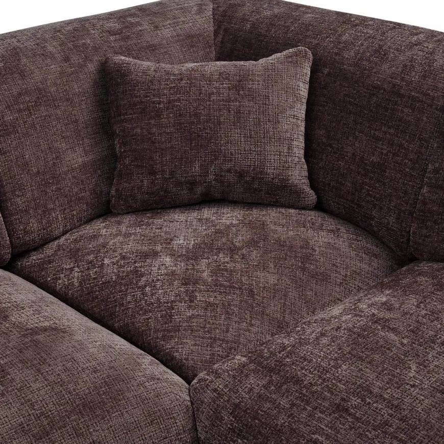 Woood CLOUD hoekbank rechts geweven chenille warm bruin