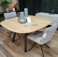 Woood Combi-tablo: Organisch Eiken 130x130 & 2-standen Poot Vierk