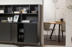Woood Combi-tablo: Organisch Eiken 130x130 & 2-standen Poot Vierk