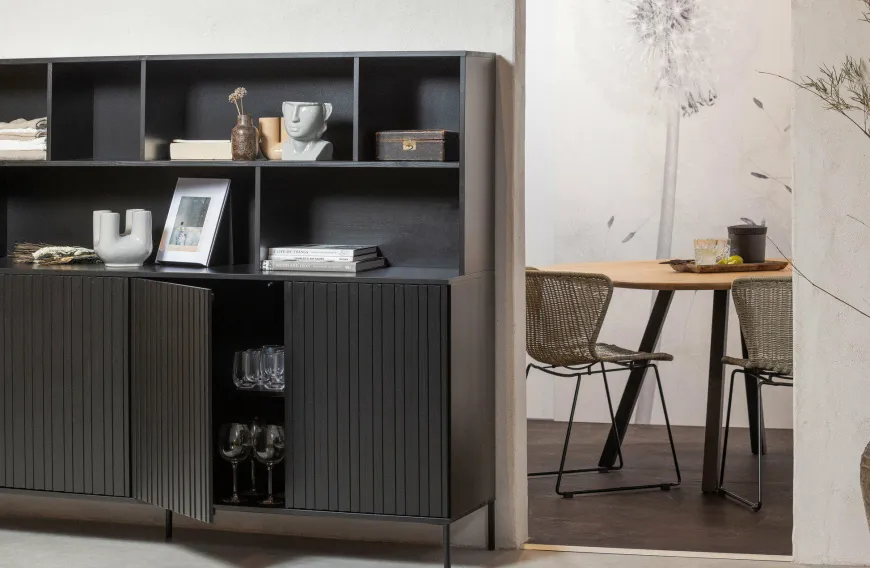 Woood Combi-tablo: Organisch Eiken 130x130 & 2-standen Poot Vierk