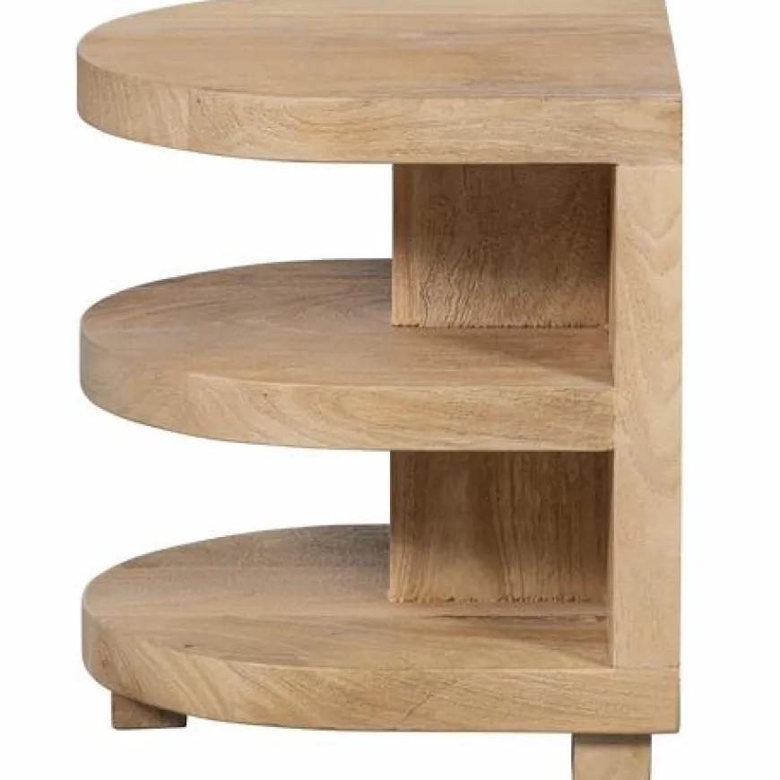 Woood Darren Halfronde Bijzettafel Mango Hout Naturel