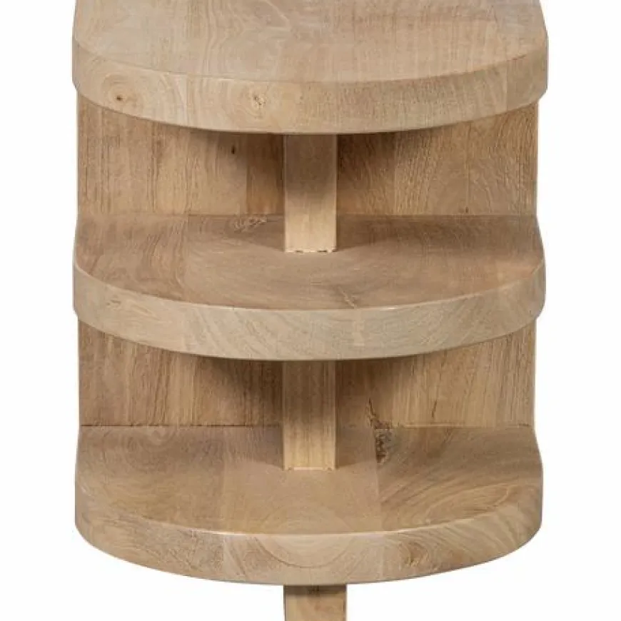 Woood Darren Halfronde Bijzettafel Mango Hout Naturel